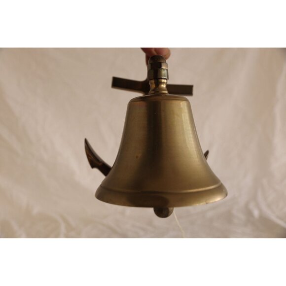 Vintage Solid Brass Anchor Door Knocker Bell Mid Century 1970's - Picture 2 of 8
